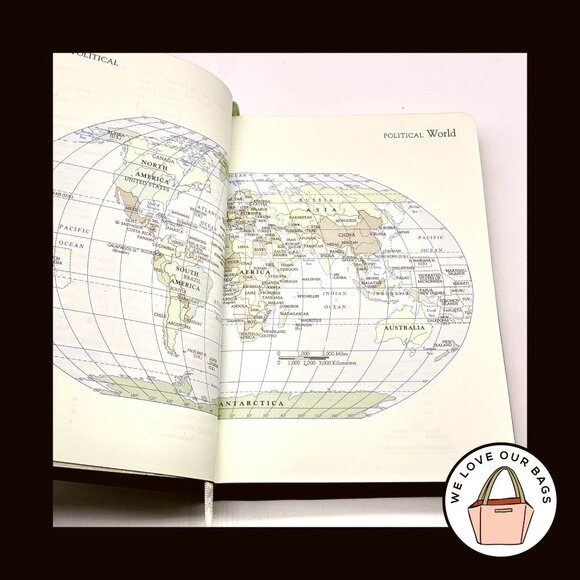 NEW VINTAGE COACH 1997 Black Glovetanned Leather Travel Atlas World & USA 4523 - Picture 5 of 15